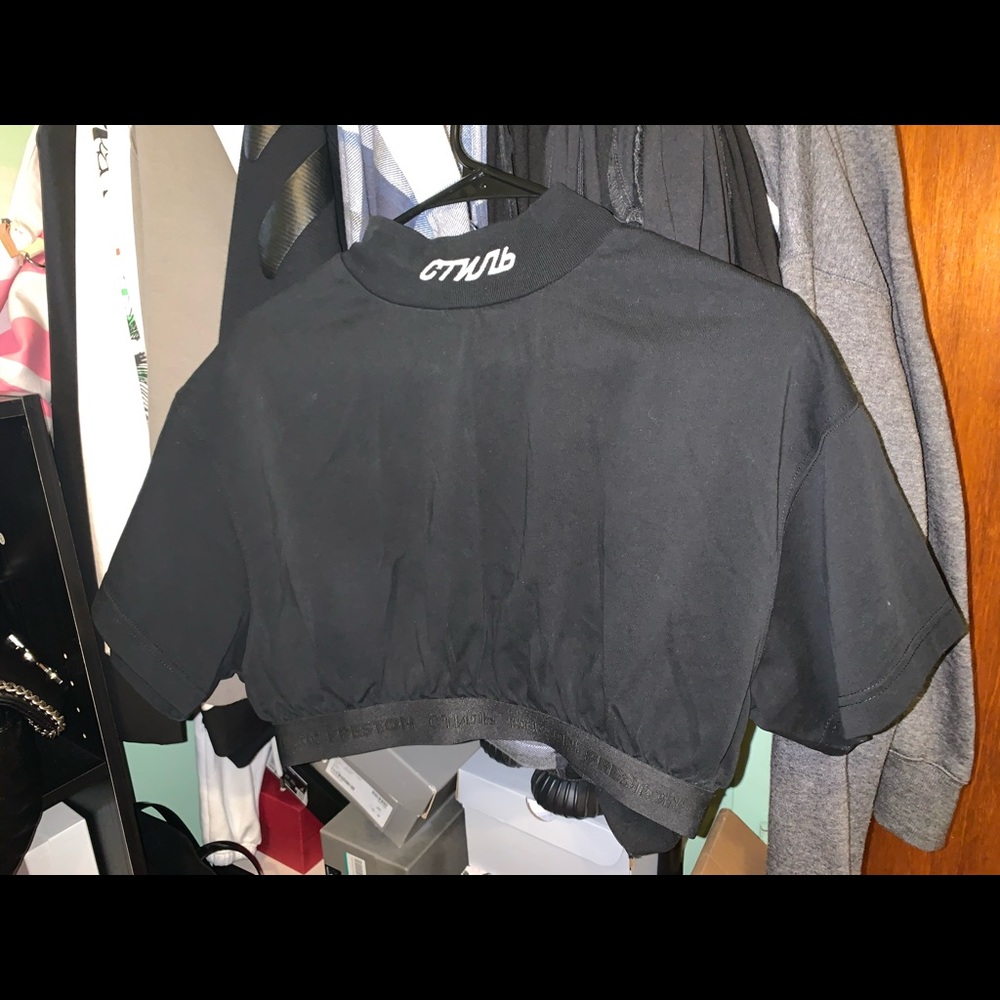 Heron Preston Black Crop Top